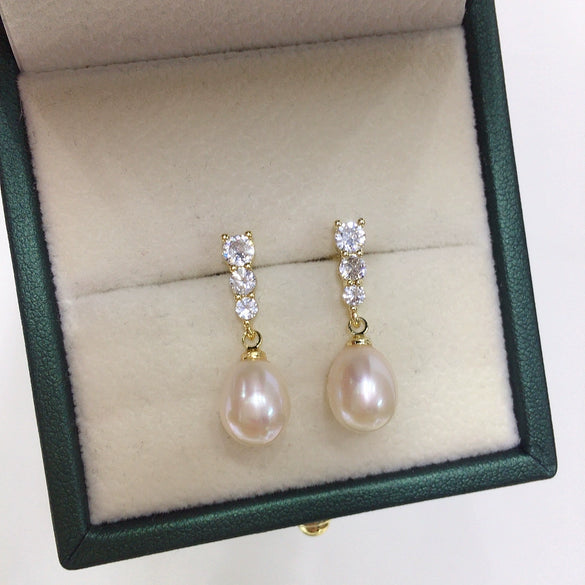 Freshwater Pearl Drop Shape Pendant Earrings