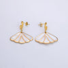 Freshwater Pearl Earrings And Marine Elements Starfish Conch Necklace In Stainless Steel With Electroplated 18K Real Gold Opening Ring For Women