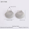 Freshwater Pearl Earrings And Marine Elements Starfish Conch Necklace In Stainless Steel With Electroplated 18K Real Gold Opening Ring For Women