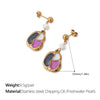 Freshwater Pearl Earrings Electroplated Fashion Style For Women