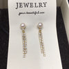 Freshwater Pearl Earrings For Women Alloy Inlaid With Artificial And Semiprecious Stones Oblate And Round Shape French Retro Style