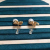 Freshwater Pearl Earrings For Women Copper Plated Gold Bow Shaped Oblate Style