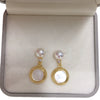 Freshwater Pearl Earrings For Women Natural Sea Shell Oblate Shape S925 Sterling Silver Needle