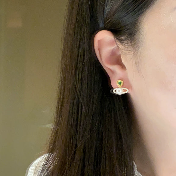 Freshwater Pearl Earrings For Women Oblate Natural Design