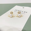 Freshwater Pearl Earrings For Women Oblate Natural Design