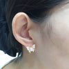 Freshwater Pearl Earrings For Women S925 Sterling Silver 18K Gold Enamel Butterfly Design Natural Pearl Oblate And Round Shape