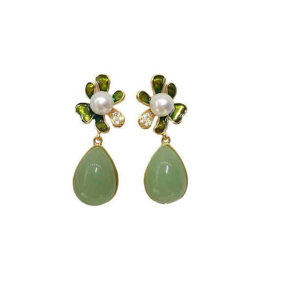 Freshwater Pearl Earrings For Women S925 Sterling Silver Needle Oblate Shape