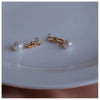 Freshwater Pearl Earrings Natural Baroque Silver Needle 14K Gold Plated Horseshoe Chain Women's Exotic Style