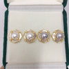 Freshwater Pearl Earrings Natural Sea Shell Pearl S925 Sterling Silver Needle Oblate For Women