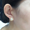 Freshwater Pearl Earrings Natural Sea Shell Pearl S925 Sterling Silver Needle Oblate For Women