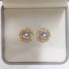 Freshwater Pearl Earrings Natural Sea Shell Pearl S925 Sterling Silver Needle Oblate For Women
