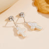 Freshwater Pearl Earrings S925 Sterling Silver Geometric Baroque Shaped Inlaid With Pearls