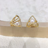 Freshwater Pearl Earrings S925 Sterling Silver Geometric Triangle Fashion For Women