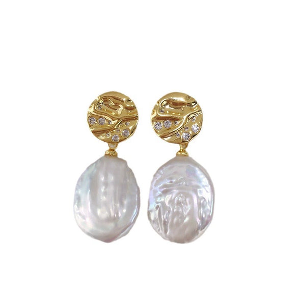 Freshwater Pearl Earrings S925 Sterling Silver 18K Goldfilled Alien Shaped Natural Baroque Pearl For Women