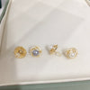 Freshwater Pearl Earrings S925 Sterling Silver 18K Goldfilled Dripping Glaze Paint Camellia Shape For Women