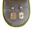 Freshwater Pearl Earrings S925 Sterling Silver Square Sea Shell Female