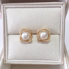 Freshwater Pearl Earrings S925 Sterling Silver Women's Round Oblate Style