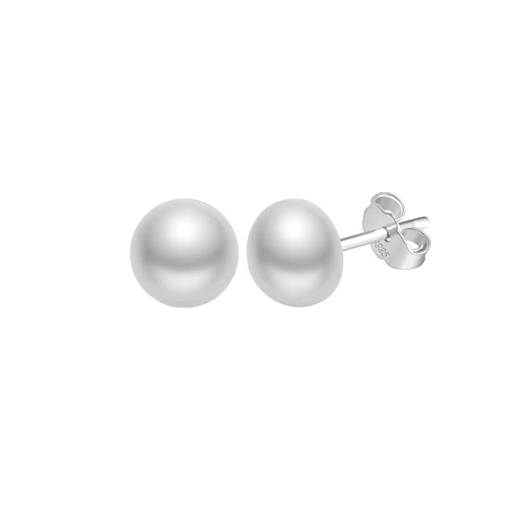Freshwater Pearl Earrings 925 Silver Geometric Fashion Elegant Electroplated