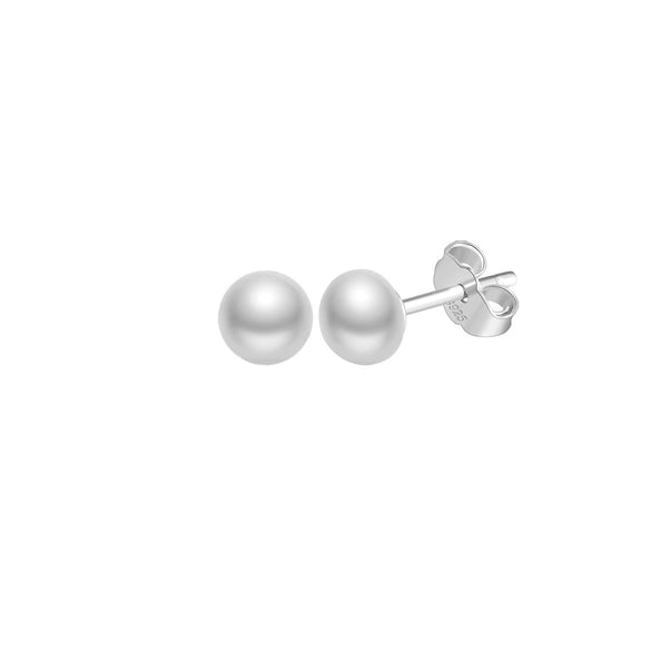 Freshwater Pearl Earrings 925 Silver Geometric Fashion Elegant Electroplated