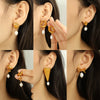 Freshwater Pearl Earrings Spiral Bow Electroplating Women's Light Luxury Natural Style