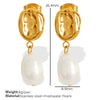 Freshwater Pearl Earrings Spiral Bow Electroplating Women's Light Luxury Natural Style