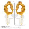Freshwater Pearl Earrings Spiral Bow Electroplating Women's Light Luxury Natural Style
