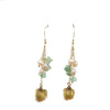 Freshwater Pearl Flower Shaped Earrings With Electroplating And Pastoral Style