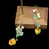 Freshwater Pearl Flower Shaped Earrings With Electroplating And Pastoral Style