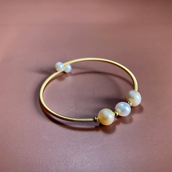 Freshwater Pearl Handmade Winding Woven Vintage Bracelet For Women