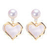 Freshwater Pearl Heartshaped Earrings For Women S925 Sterling Silver Needles