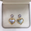 Freshwater Pearl Heartshaped Earrings For Women S925 Sterling Silver Needles