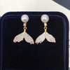 Freshwater Pearl Jewelry Set With Crushed Ice Crystal And Fishtail Design