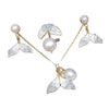 Freshwater Pearl Jewelry Set With Crushed Ice Crystal And Fishtail Design