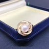 Freshwater Pearl Jewelry Set With Painted Bird's Nest Design Pendant Earrings Ring