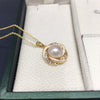 Freshwater Pearl Jewelry Set With Painted Bird's Nest Design Pendant Earrings Ring