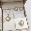 Freshwater Pearl Jewelry Set With Square Zircon Micro Set