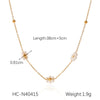 Freshwater Pearl Necklace Stainless Steel Geometric Clavicle Chain Electroplated Feminine Versatile Ins Minimalist Style