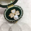 Freshwater Pearl Opal Clover Pendant Earring Ring Jewelry Set