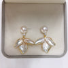Freshwater Pearl Pendant Earring Set Highend Frosted Gradient Leaf Design