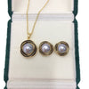 Freshwater Pearl Pendant Earring Set Highgloss Natural Bird's Nest Style