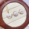 Freshwater Pearl Pendant Earrings Light Luxury Broken Shellfish Micro Zircon Camellia Design