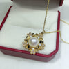 Freshwater Pearl Pendant Necklace Copper Material Gold Colorpreserving Ancient Gold Style