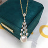 Freshwater Pearl Pendant Tassel Necklace K Gold Craft Microinlaid Zircon With Flat Round And Bun Round Pearls