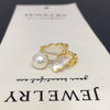 Freshwater Pearl Ring Butterfly Sea Shell Design Light Luxury Copper Women's Jewelry