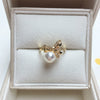 Freshwater Pearl Ring Copper And K Gold Bow Design Women's Style