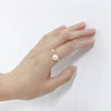 Freshwater Pearl Ring Copper 18K Gold Electroplated Six Claw Oblate Treated Bun Round Women's Fashion