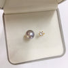 Freshwater Pearl Ring Copper 18K Gold Electroplated Six Claw Oblate Treated Bun Round Women's Fashion