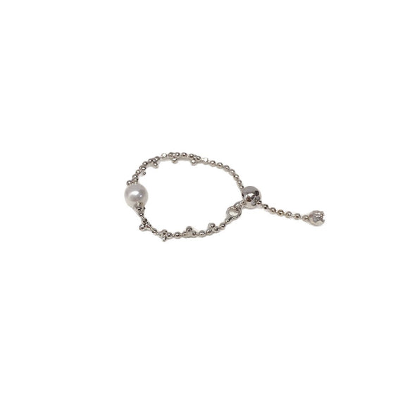 Freshwater Pearl Ring Copper Material Fashion Women's Hand Jewelry With Round Shape