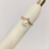 Freshwater Pearl Ring Copper Material Flat Round Rose Buns Round Women's Fashion Style