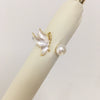 Freshwater Pearl Ring Copper Material Frosted Butterfly Style For Women